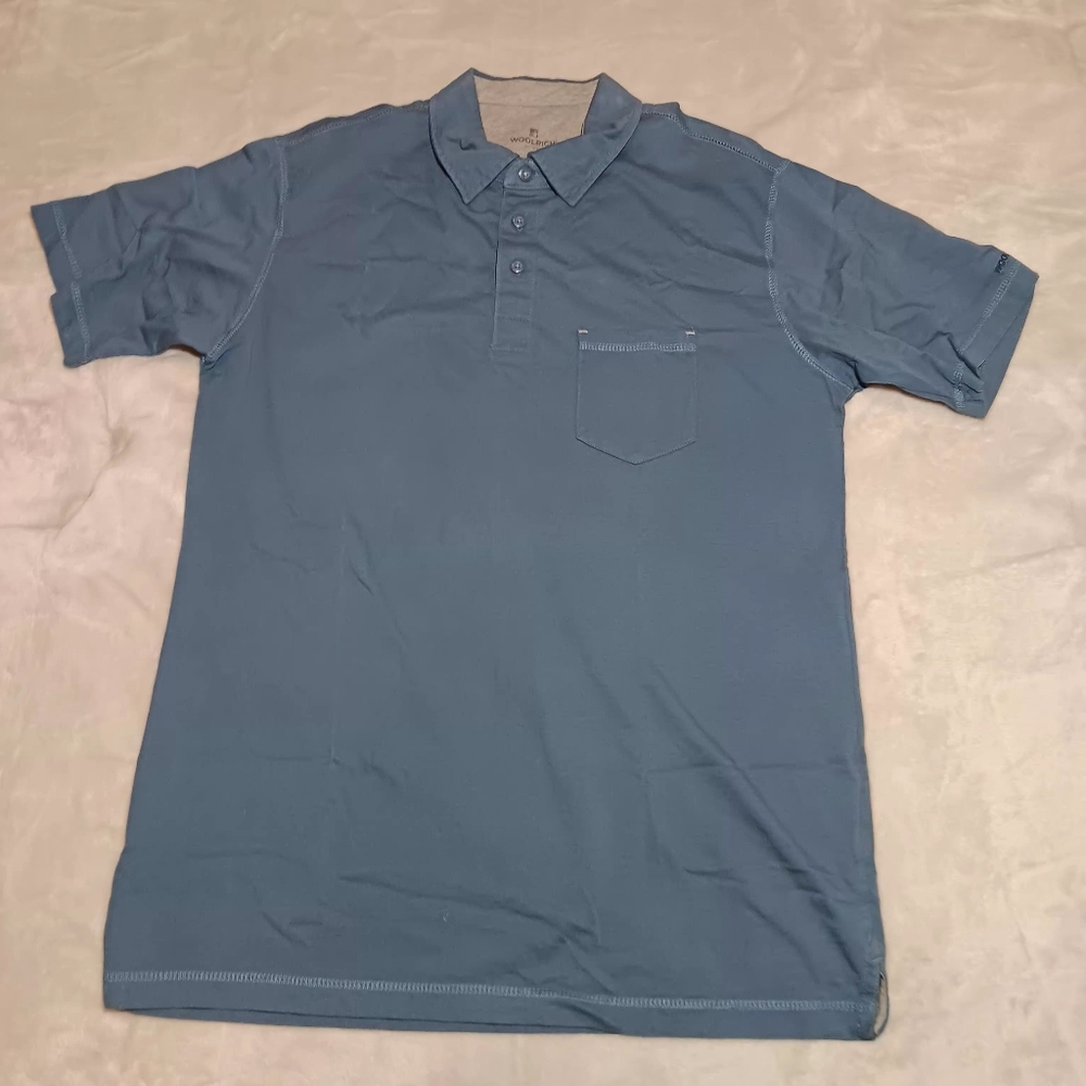 Woolrich Men's Blue Polo Cotton Shirt L